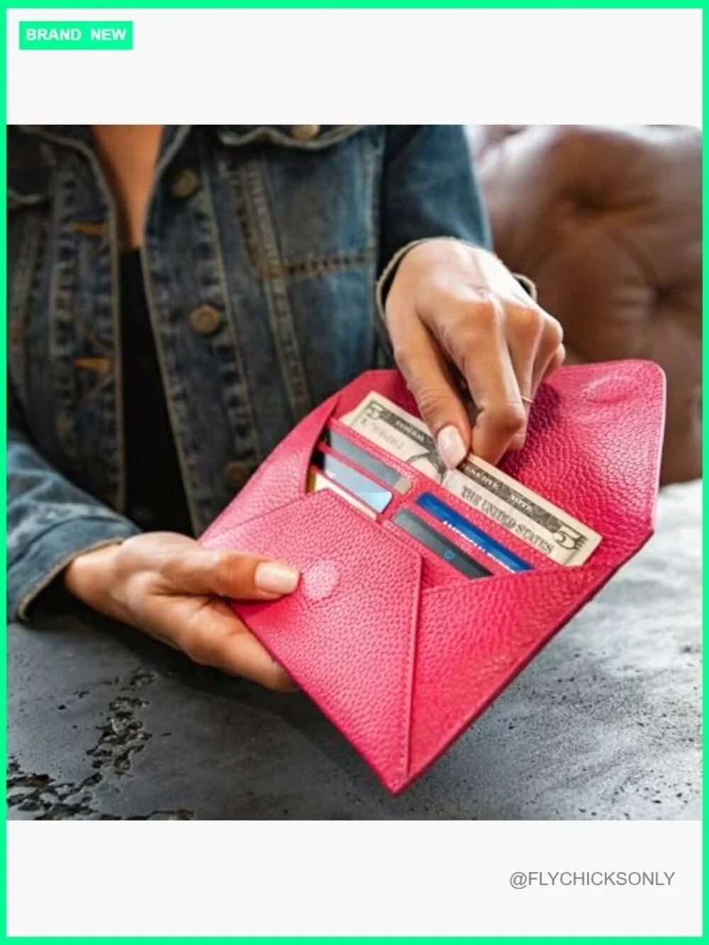Genuine Leather Slim Wallet Clutch with RFID Blocking - Multiple Slots